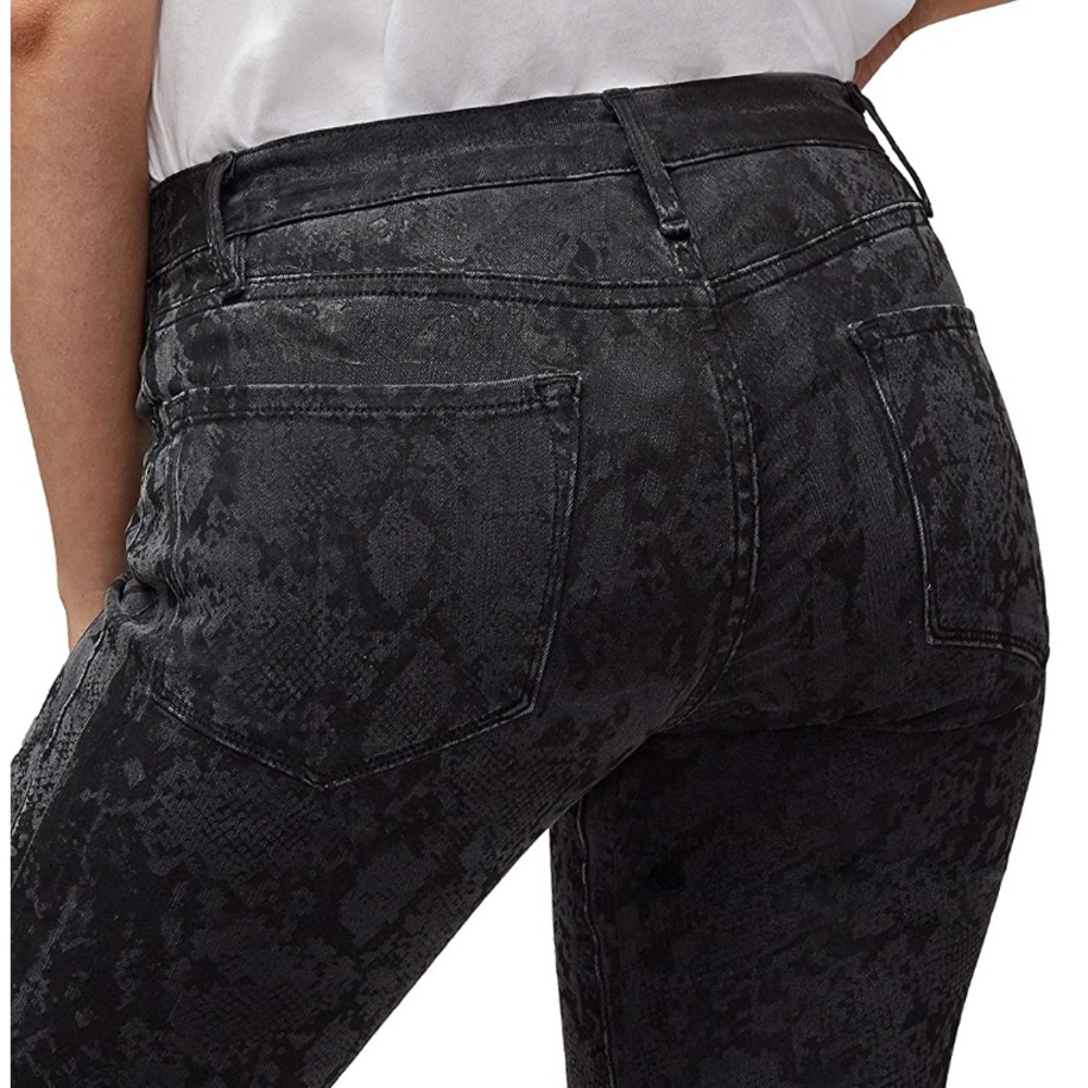 FRAME $220 Le Skinny Tonal Python Print Jeans - Picture 7 of 15